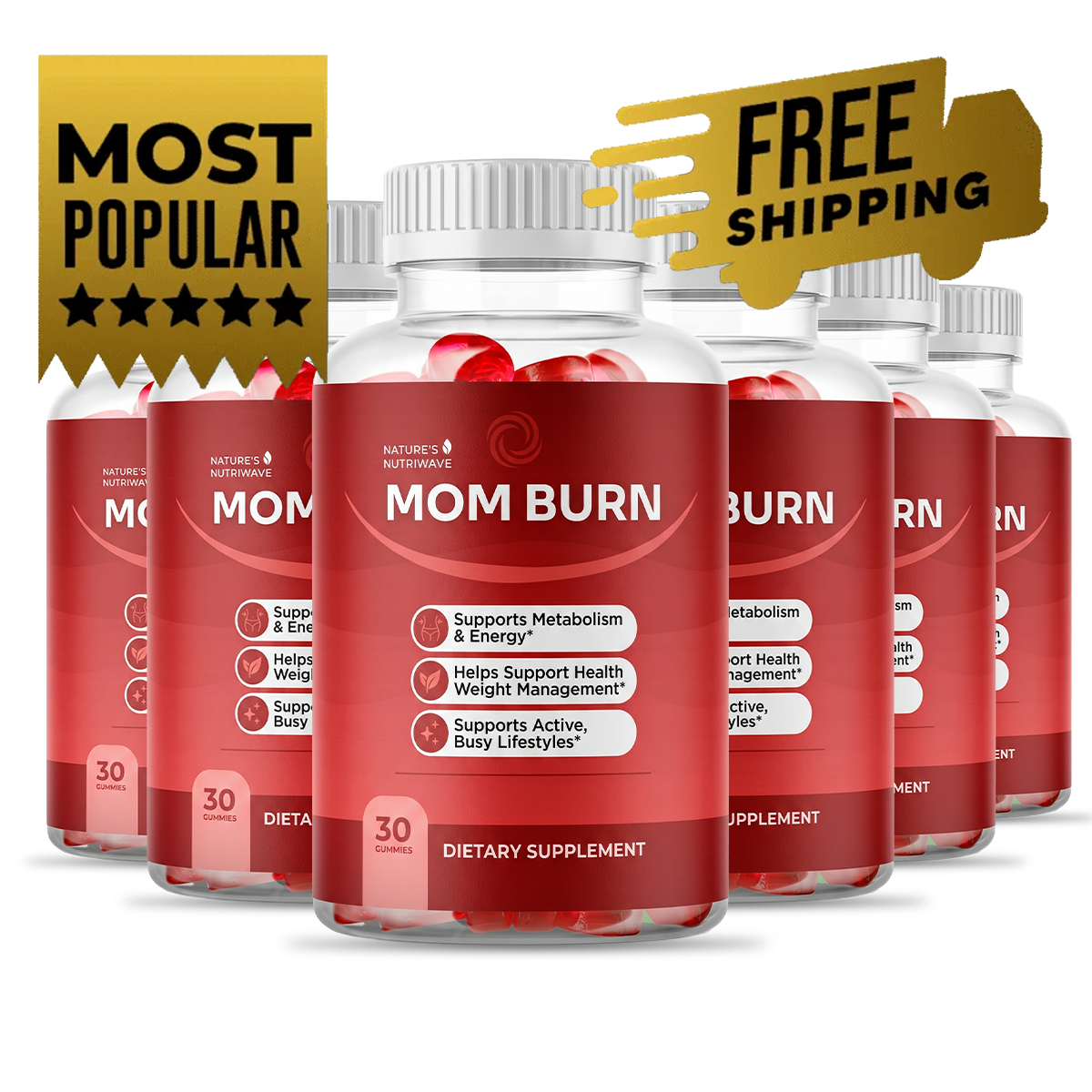 Momburn® 6 bottle pack — 180-day metabolism gummy supply